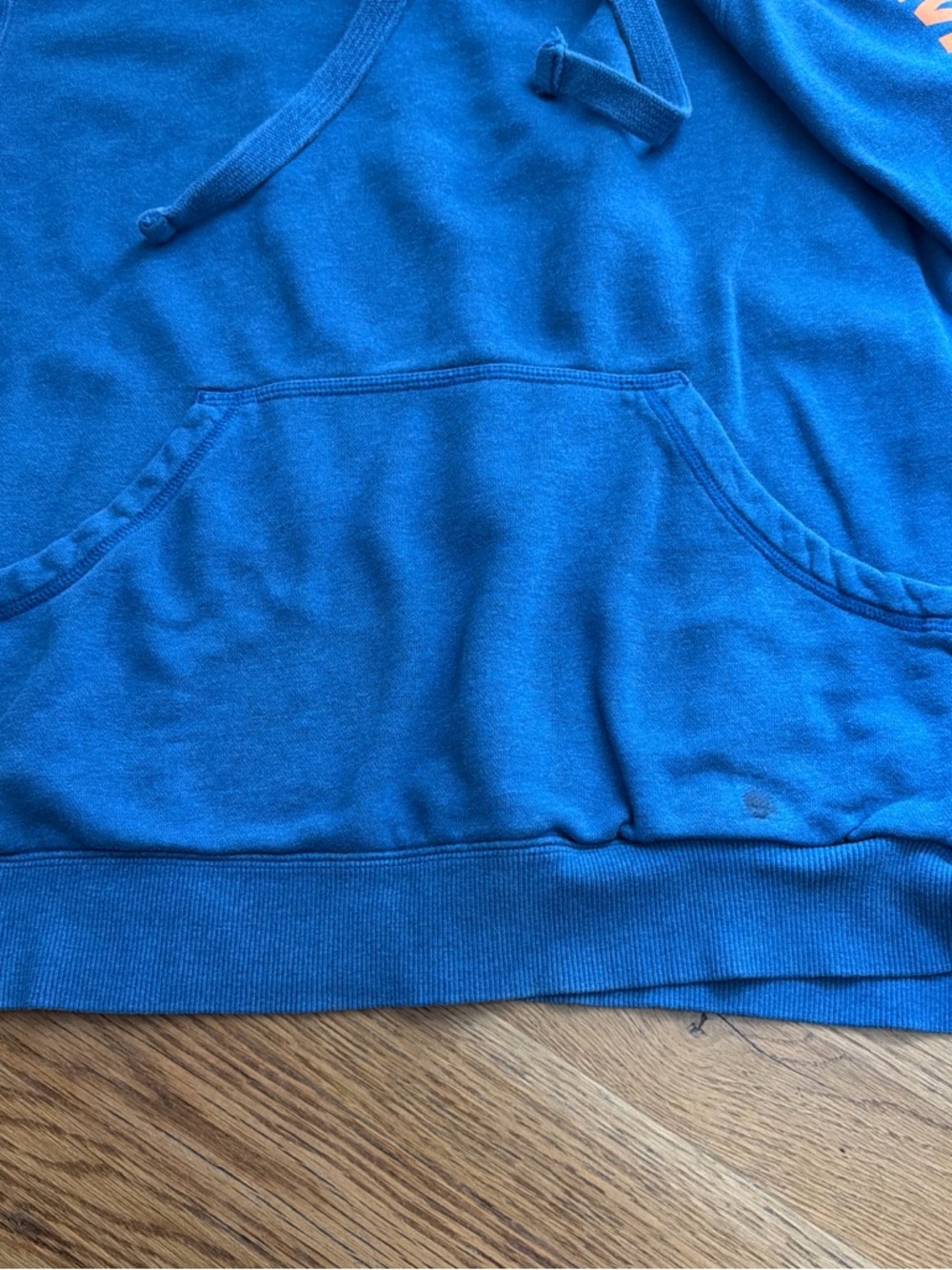 Municipal Men's Hooded Sweatshirt with Orange Sleeve Text - Picture 3 of 4
